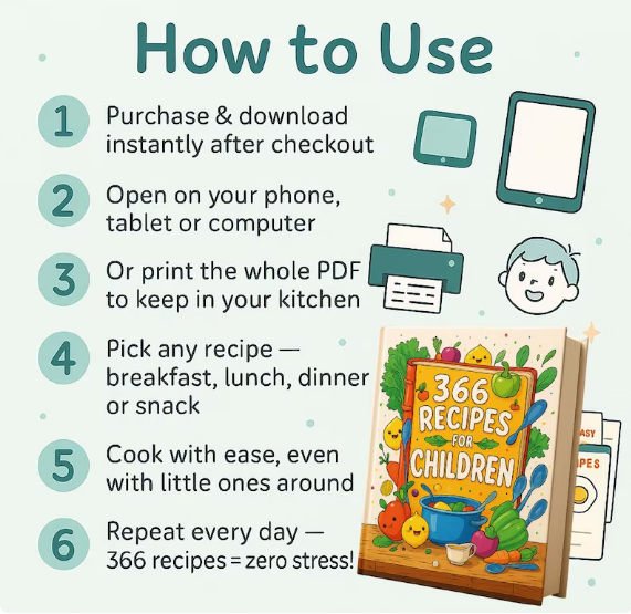 +350 Simple & Healthy Meals – For Kids Ages 1 to 10 | Breakfast, Lunch, Dinner & Snacks